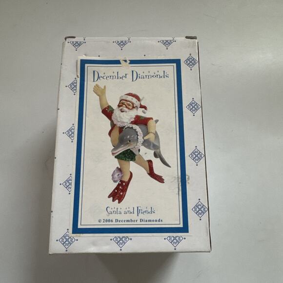 RARE December Diamonds SANTA AND FRIENDS 2006 #55-90333 Christmas Ornaments - Picture 1 of 10